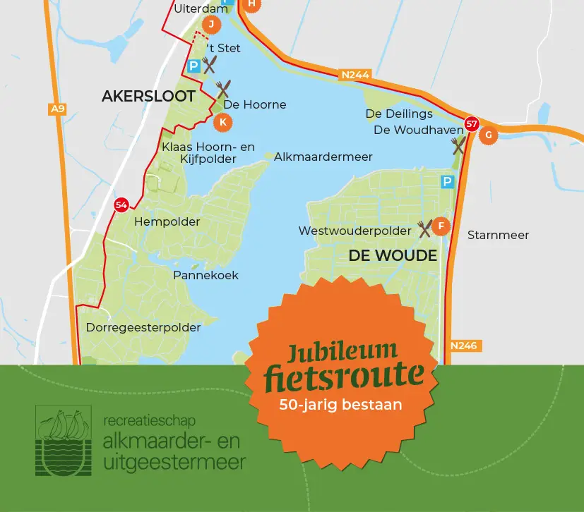 Kaartje met de route
