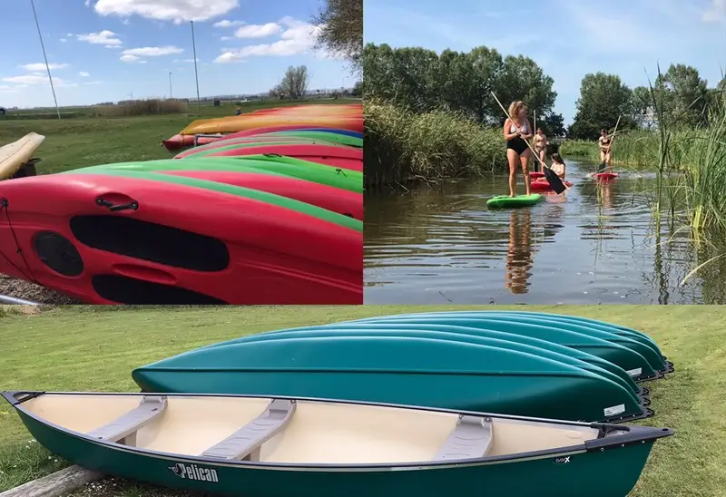 Kano's en mensen op een SUP board
