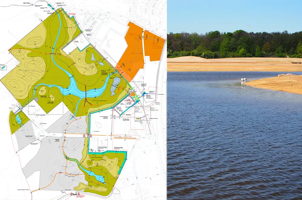 Plattegrond van het gebied