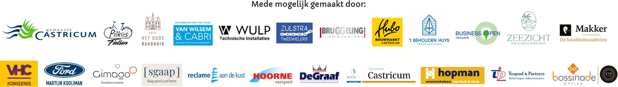 Mede mogelijk gemaakt door sponsoren (lijst met logo's)
