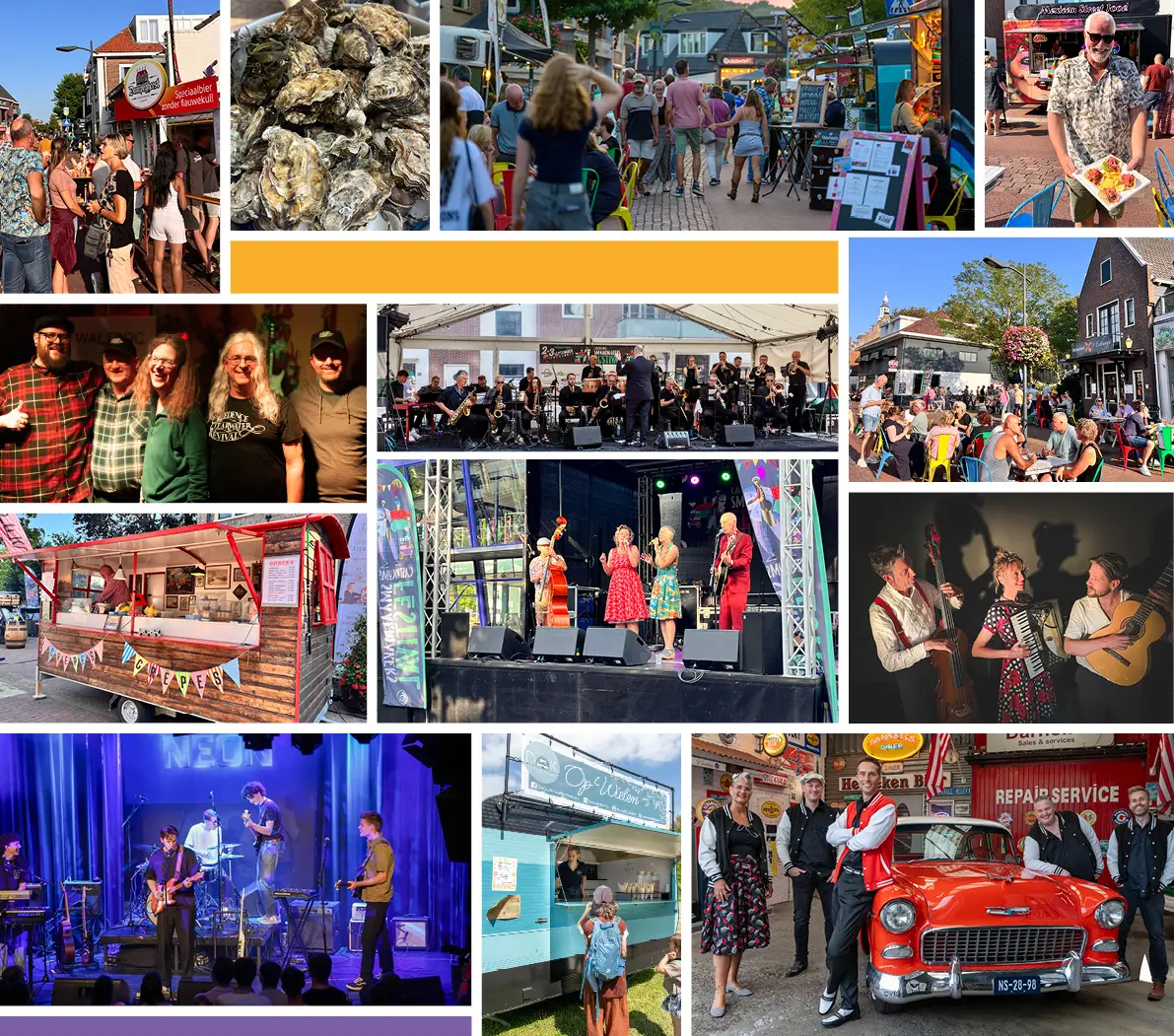 muzikanten foodtruck dansen mensen