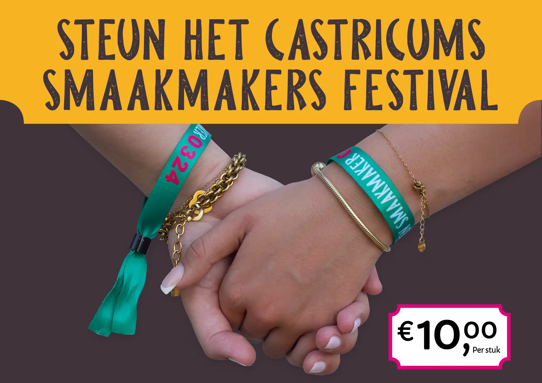 Steun het Castricums Smaakmakers festival met een festivalbandje