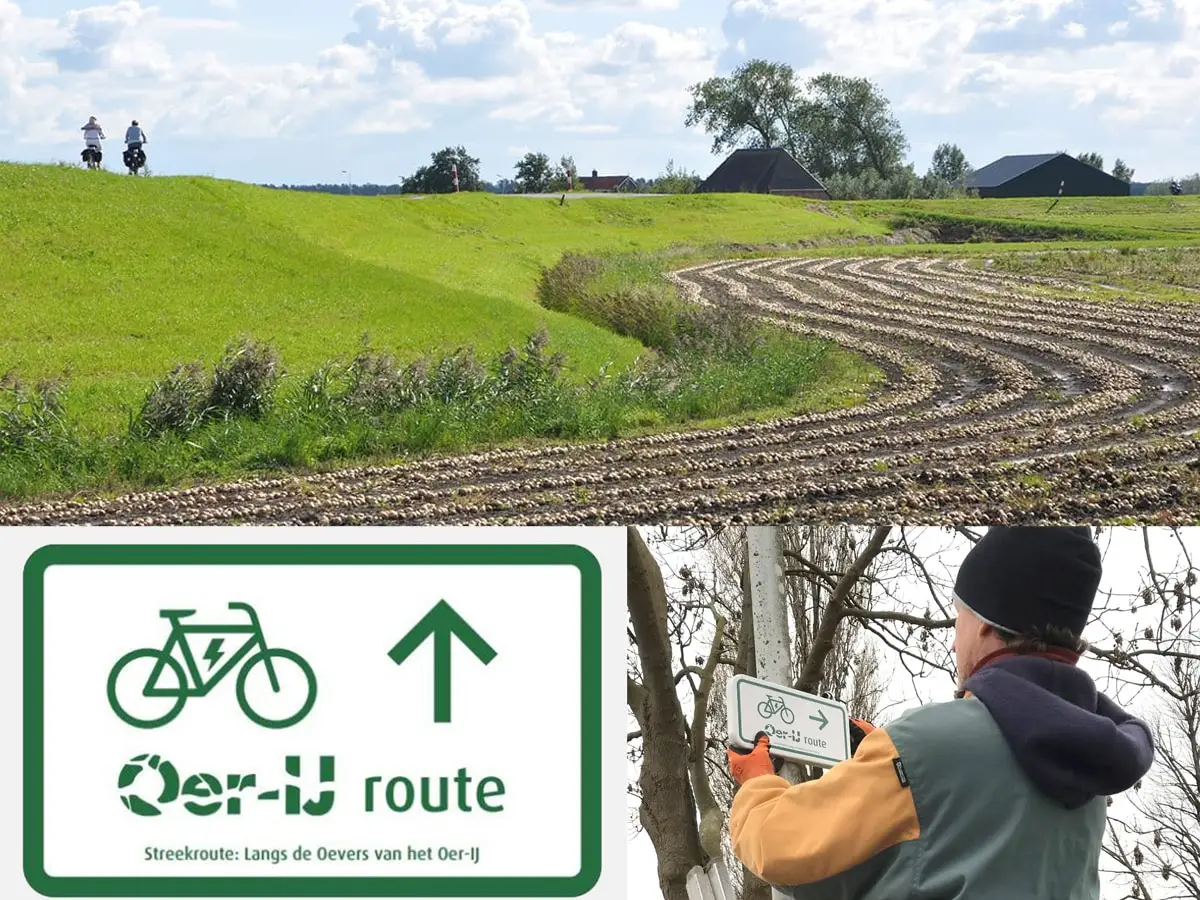 Oer-IJ routebordje in het groen