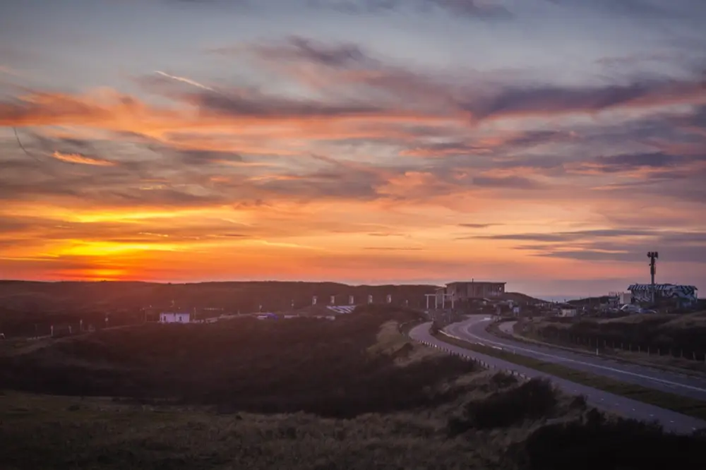 Strand zonsondergang