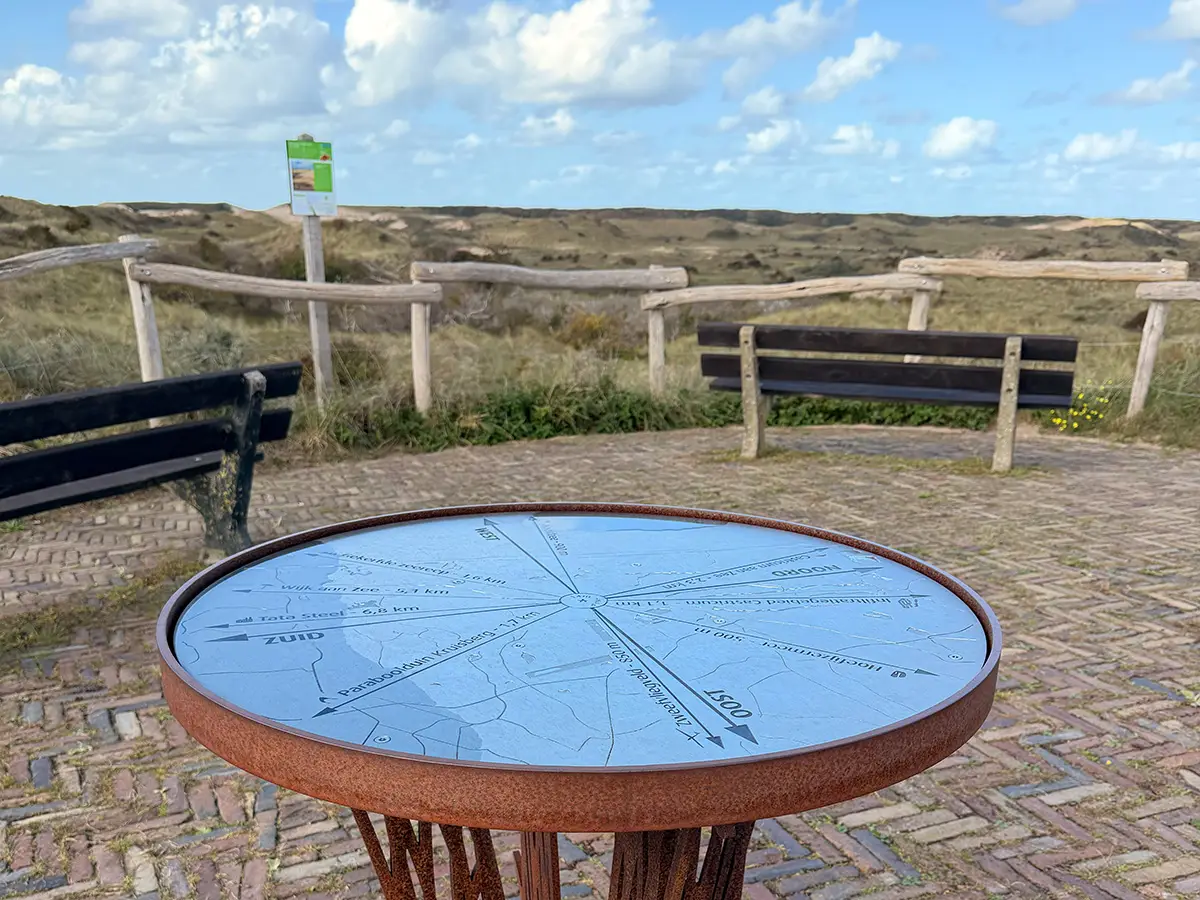 Het plateau met een aantal bankjes