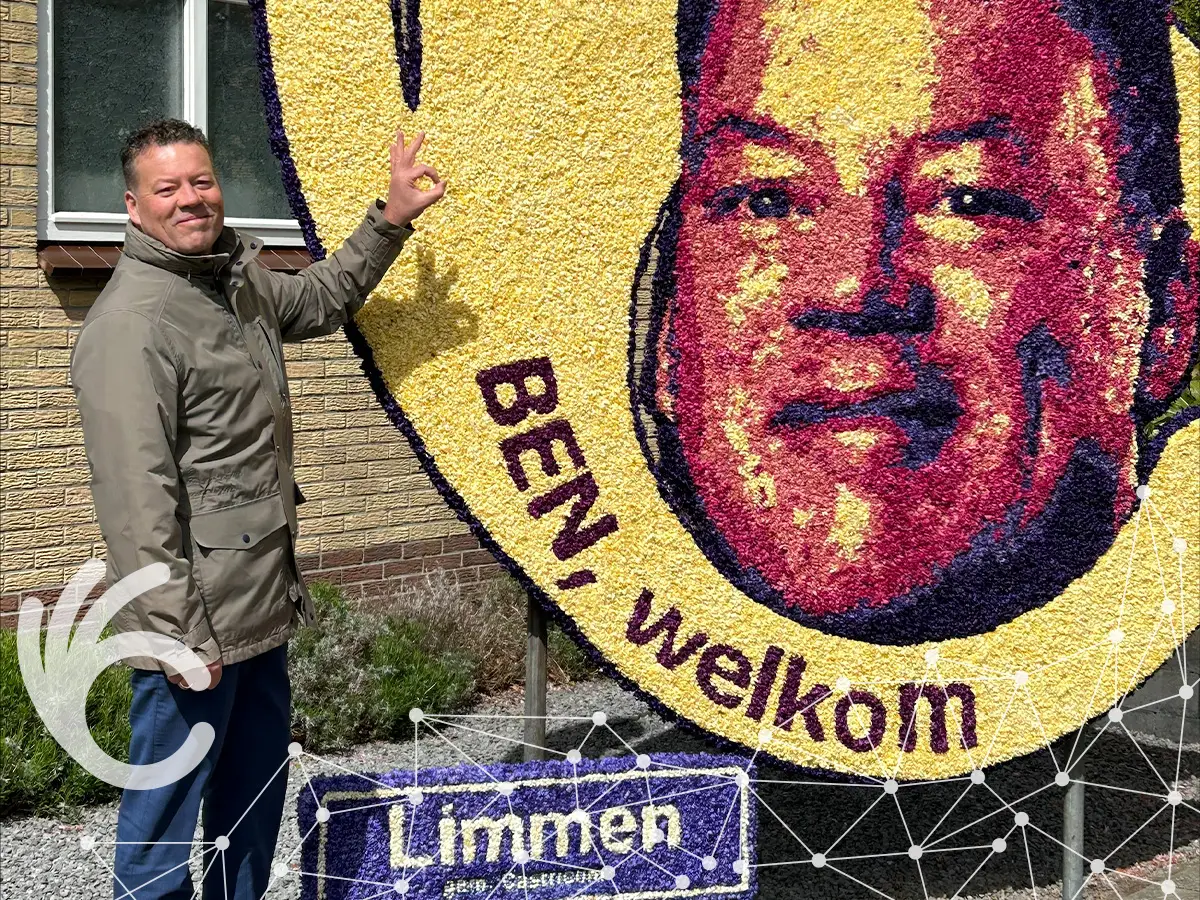 Ben Tap bij de bloemencorso