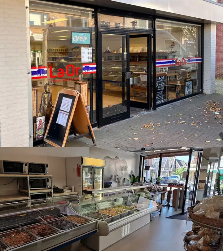 Buiten en binnenkant van de toko
