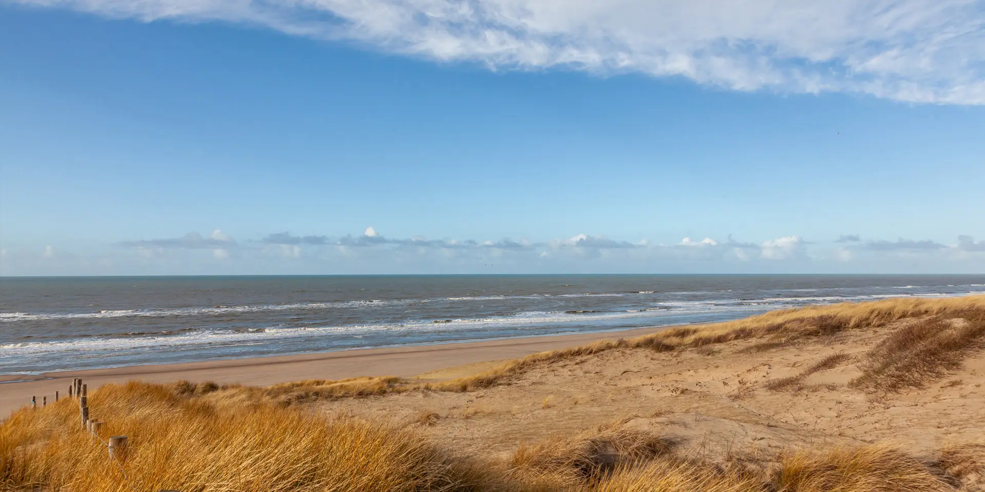 Zicht op zee vanaf de duinen