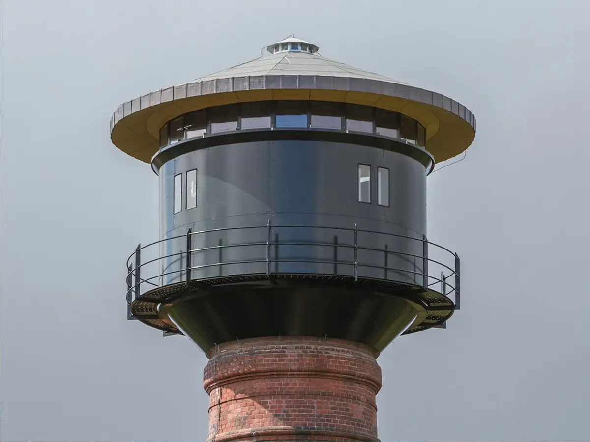 De bovenkant van de watertoren.