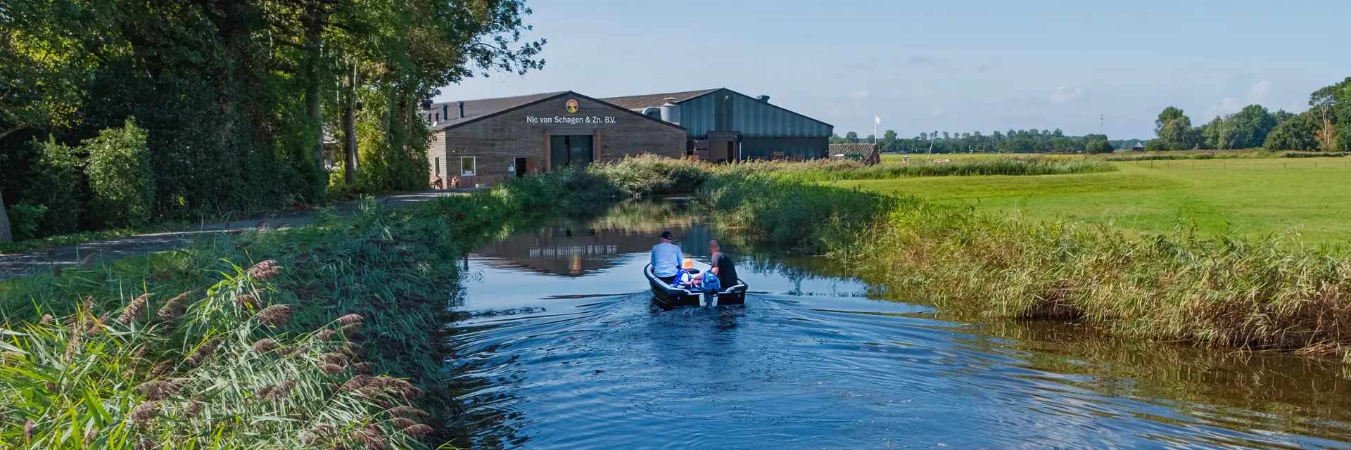Bootsfahrt durch die Polder von Bergen
