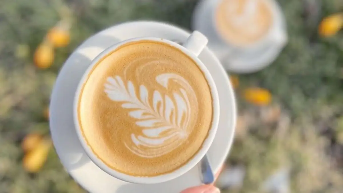 Kopje koffie met koffie art