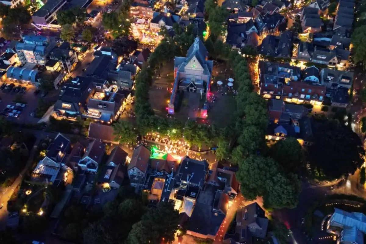 Plattegrond van de lichtjesavond in Bergen
