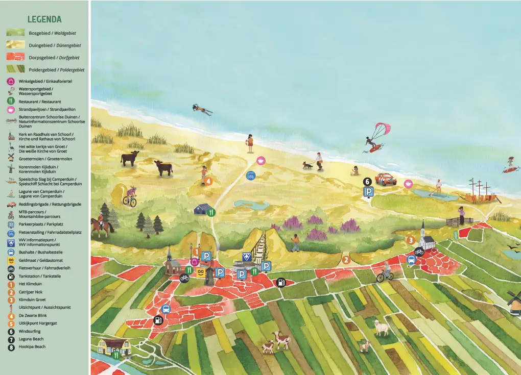 Plattegrond met legenda van Duindorp Schoorl