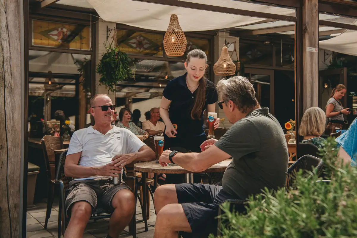 Uitzicht op restaurant Honky Tonk vanaf het Klimduin en derest van het centrum