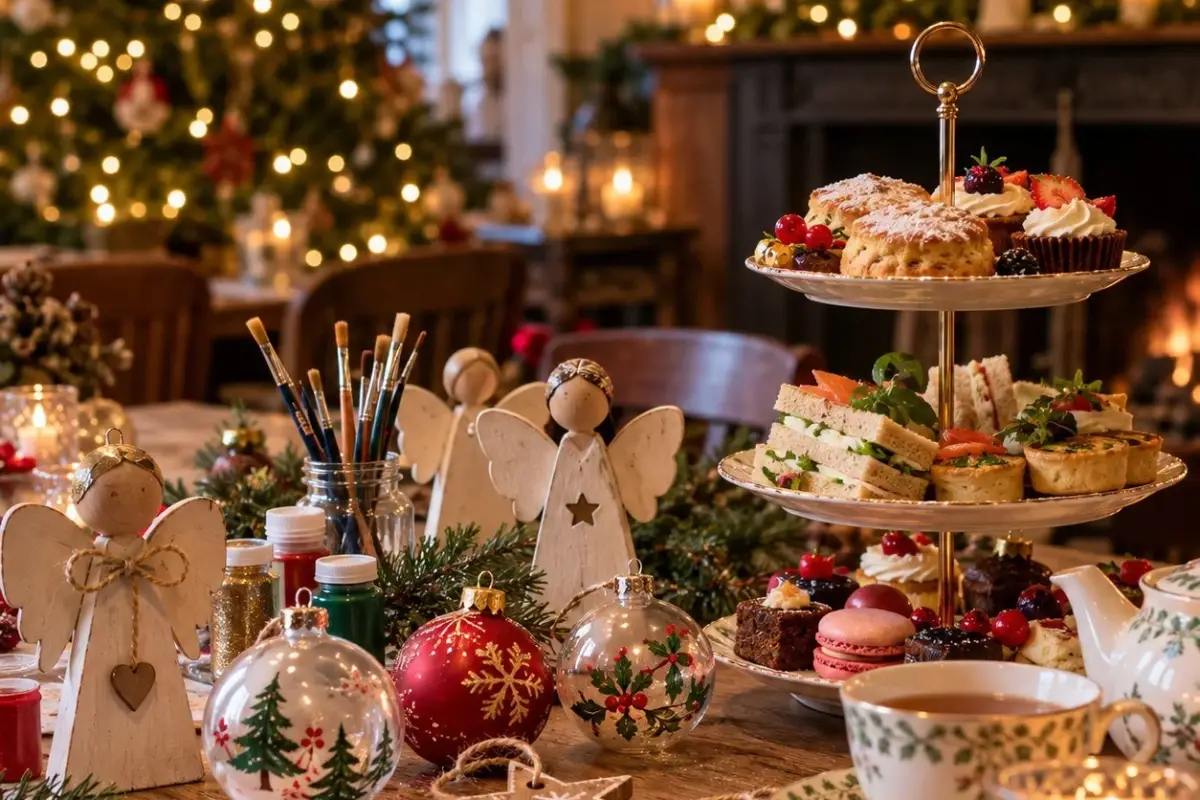 kerstknutsels tijdens een High Tea