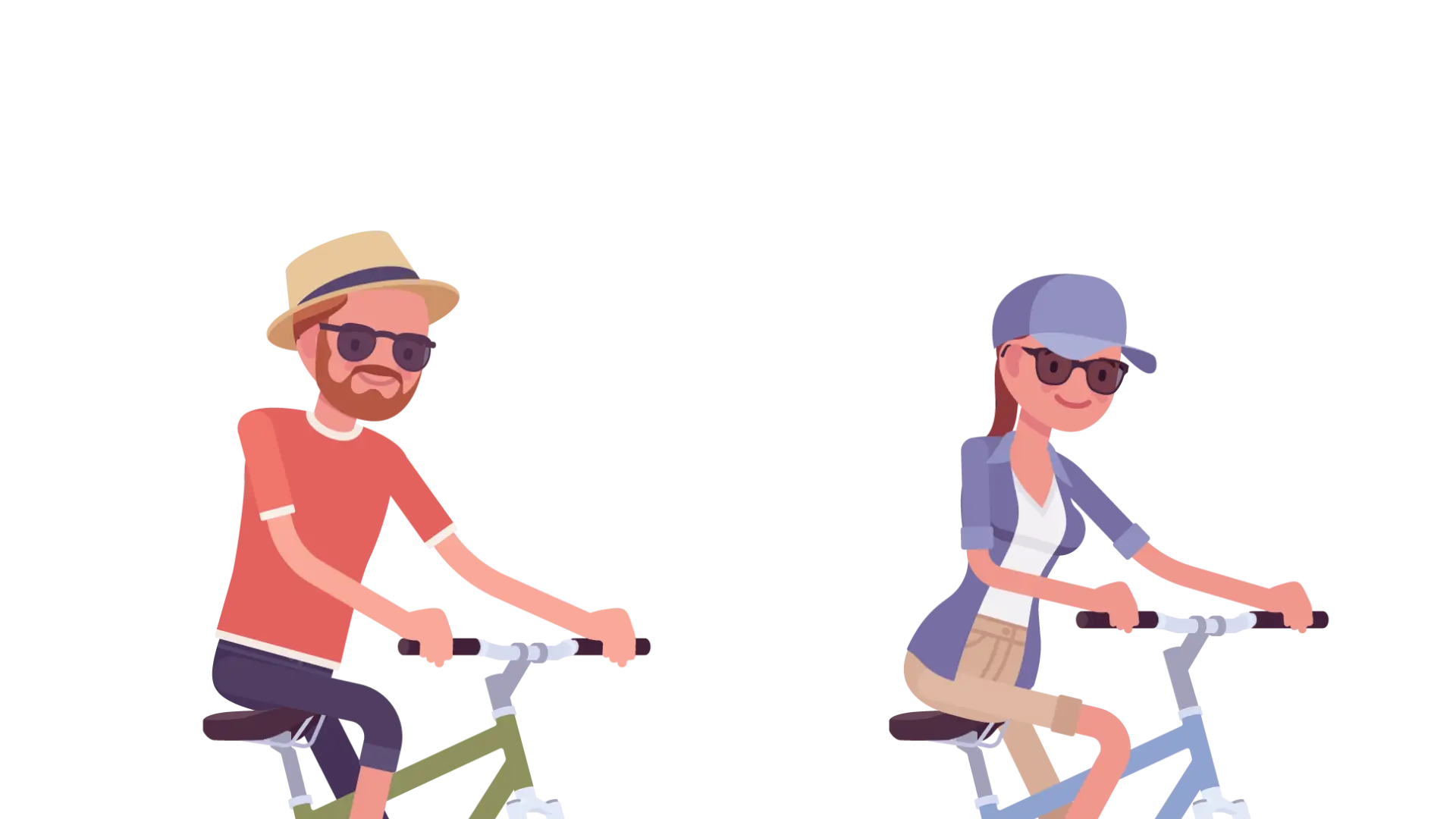 Twee mensen op de fiets