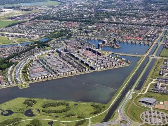 Stad van de zon van boven