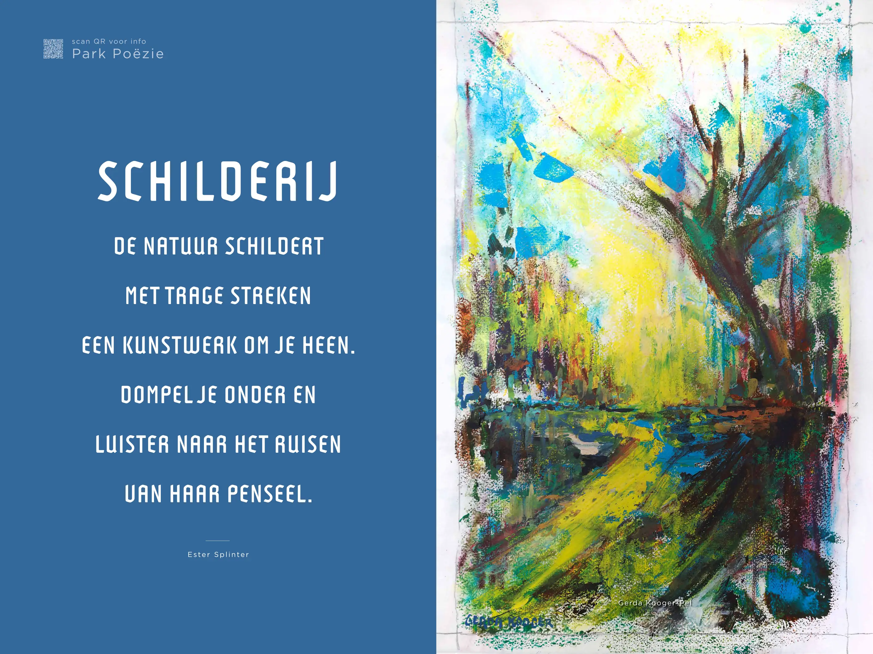 Schilderij kunstwerk met gedicht