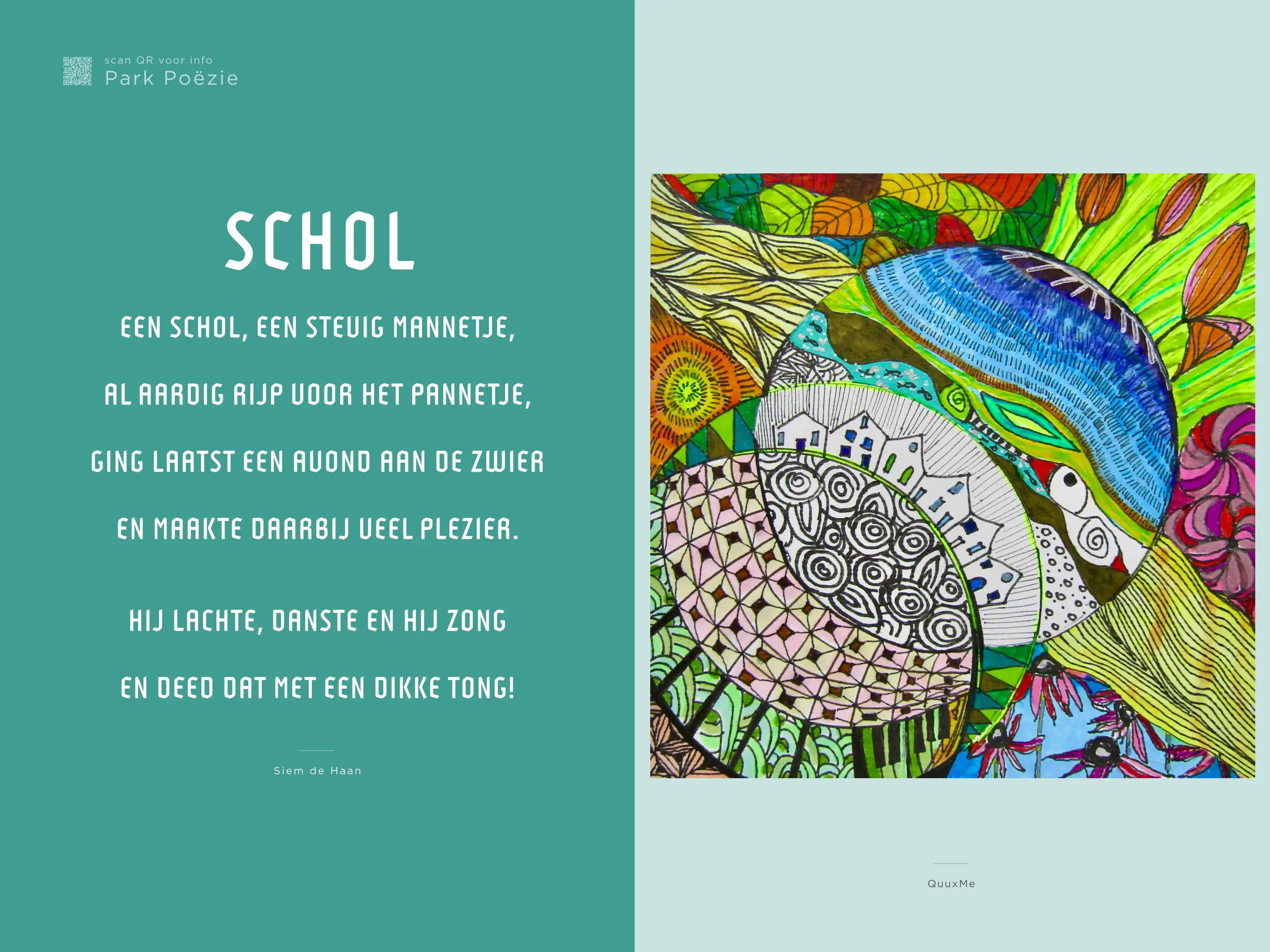 Kunstwerk met gedicht