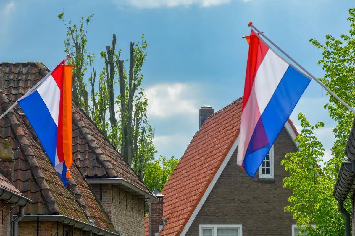 Nederlandse vlag met oranje