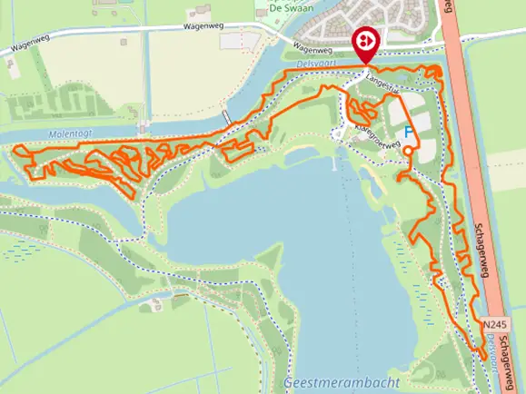 Mountainbike route geestmerambacht op de kaart